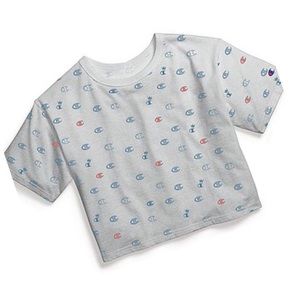Woman’s Champion Cropped All Over Logo Tee - XL